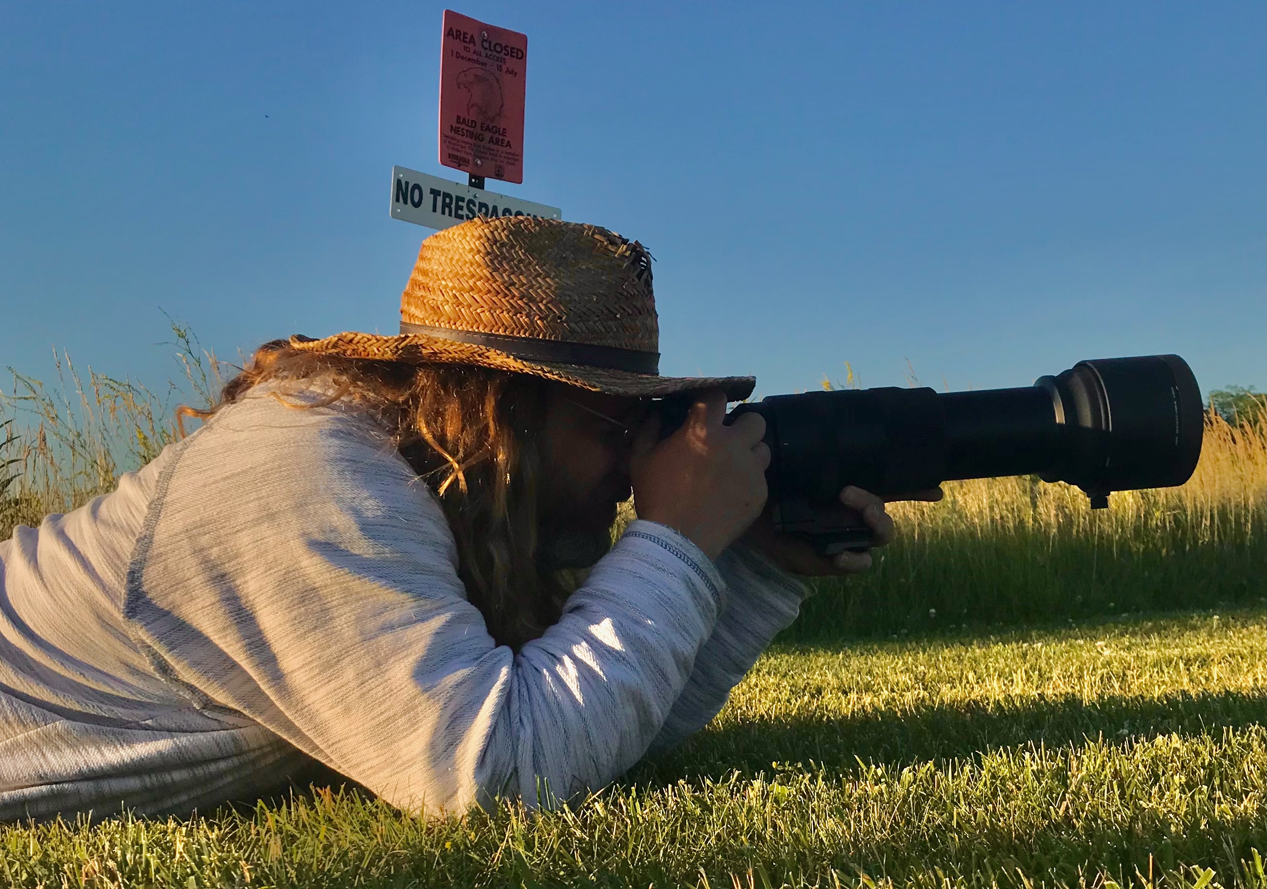 Todd photographing wildlife with a long lens